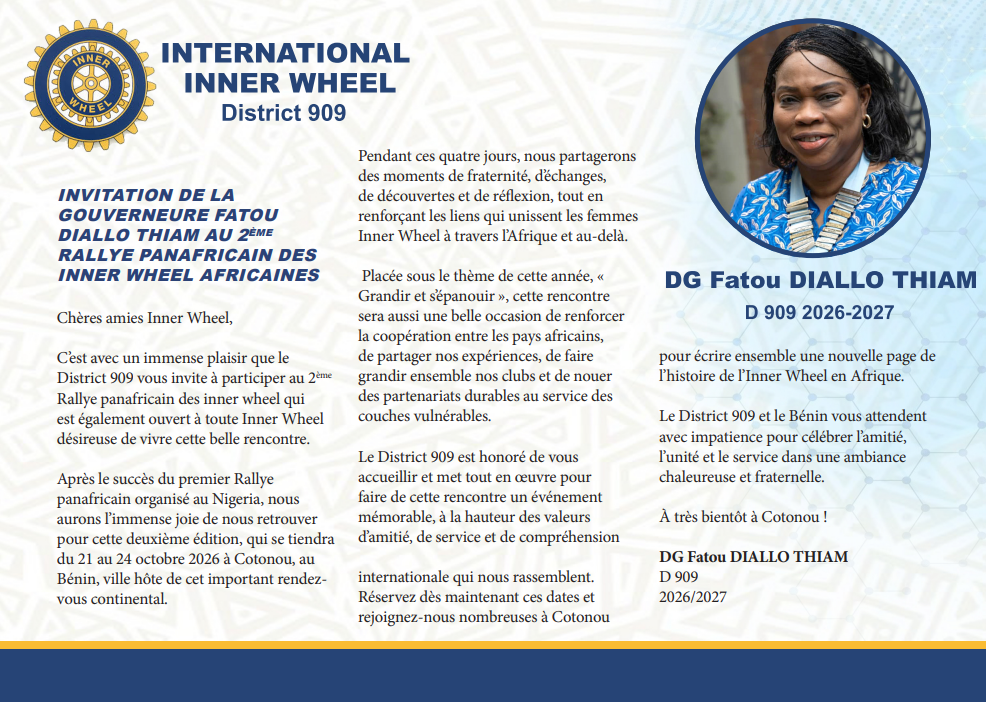 Message de la Gouverneure du District 909